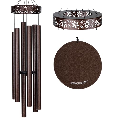 Extra Large Wind Chimes for Outside Deep Tone - 58'' Outdoor Clearance, Deep Tone Wind Chimes, Memorial Wind Chime, Sympathy Gift, Patio Yard, Home Décor, Bronze (58" Bronze) - size: 58" Bronze