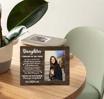 Daughter Memorial Picture Frame, Sympathy Wooden Photo Frame Gifts for Loss of Daughter, 4x6 inch Photo - style: Daughter Memorial-2