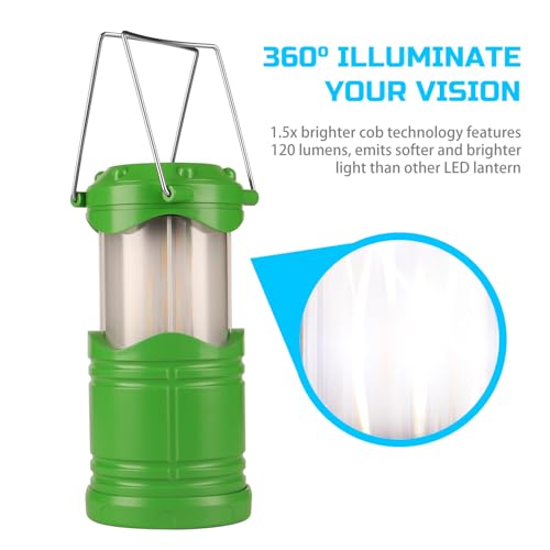 Lichamp 4 Pack LED Camping Lanterns Flame Lights, Green - color: Green