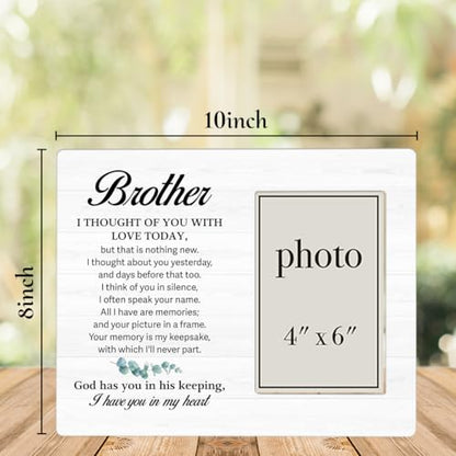 Memorial Gifts for Loss of Brother Picture Frame, Brother Loss Sympathy Gifts, I Have You in My Heart Photo Frame for 4 x 6 Inch Photo - color: Brother