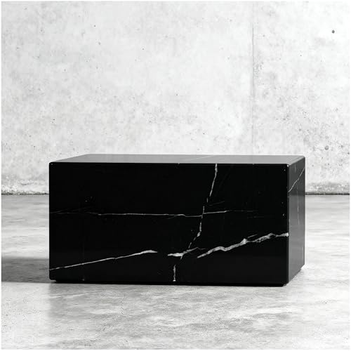 Aspen Studio AspenStudio Genuine Black Marquina Marble Cremation Urn for Adult Human Ashes Black Maquina Marble Urn
