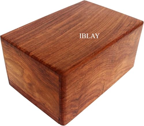 Solid Wood Funeral Urn for Human Ashes-Carved Wooden Urn Box for Human Ashes Holds 170 cu.in. (L) - size: Large