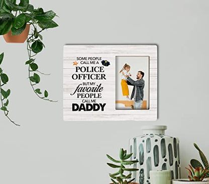 To Dad Photo Frame Gifts, Some People Call Me A Police Officer But My Favorite People Call Me Daddy, Wooden Picture Frame Gift, Policeman Daddy Gift from Daughter Son, Father's Day Present for Dad - color: color05