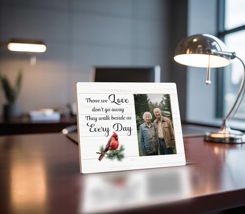 Red Cardinal Gifts Picture Frame,Those We Love Don't Go Away,Memorial Sympathy Bereavement Gifts Picture Frame for Loss of a Loved One - color: Gray