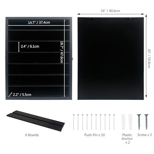 16x20 Shadow Boxes Display Cases with Shelves, Black Deep Shadow Box Frame for Keepsake Collectibles, Coins Military Medals Pins Wedding Flowers - color: Black, size: 16*20