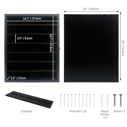 16x20 Shadow Boxes Display Cases with Shelves, Black Deep Shadow Box Frame for Keepsake Collectibles, Coins Military Medals Pins Wedding Flowers - color: Black, size: 16*20