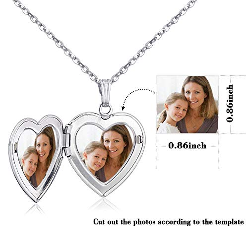MUERDOU Butterfly Locket Necklace that Holds Pictures Initial Alphabet Letter Heart Shaped Photo Memory Locket Pendant Necklace - style: E