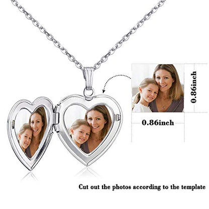 MUERDOU Butterfly Locket Necklace that Holds Pictures Initial Alphabet Letter Heart Shaped Photo Memory Locket Pendant Necklace - style: E