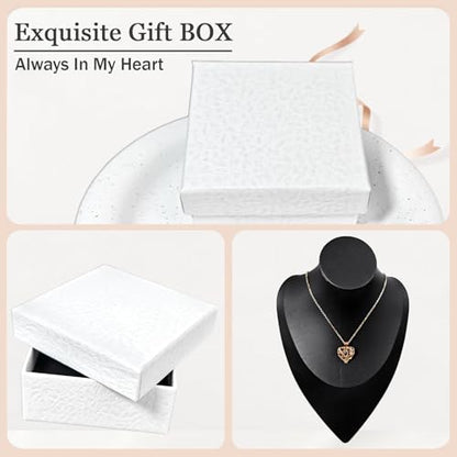 Paw Print Heart Pet Ashes Memorial Necklace with Mini Inner Box-B-Rose Gold | Pet Cremation Jewelry for Ashes, Cremation Urn Jewelry to Hold Dog & Cat Ashes Pendant with Box Filling Tools - color: B-Rose Gold