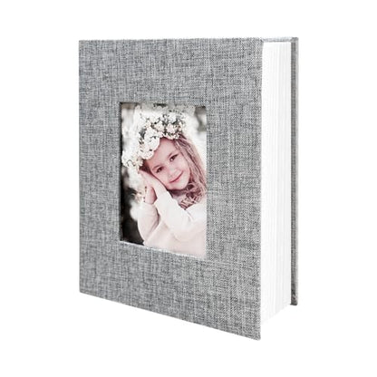 Photo Album 4x6 100 Pockets, Linen Cover Top Loader Vertical, Slip-in Picture Grey Pockets Albums for Wedding, Family, Anniversary, Baby, Vacation - color: Grey, size: 100 Pockets