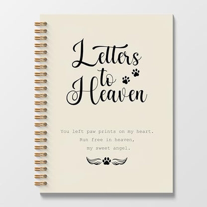 Letters to Heaven Notebook Journal 5.5x8.3, Memorial Sympathy Gifts for Loss of Pet, Remembrance Bereavement Gifts Spiral Hardcover Notebook, Grief Journal for Women, Cat Dog Loss Gift - color: Letters to Heaven