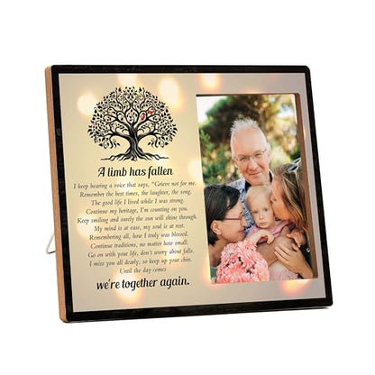 Memorial Picture Frame, In Loving Memory Wood Photo Frame, Sympathy Gifts Bereavement Gifts for Loss of Mom Dad Grandparents, A Limb Has Fallen Frame, Funeral Remembrance Gifts -d11 - style: Memorial 05