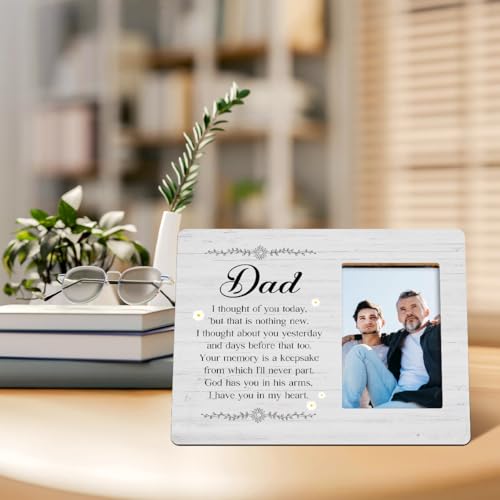 Memory Gifts for Loss of Dad,Condolences Memorial Sympathy Gifts for Loss of Dad Loved One,I Thought of You Today Dad Wood Picture Frame - style: Dad-3