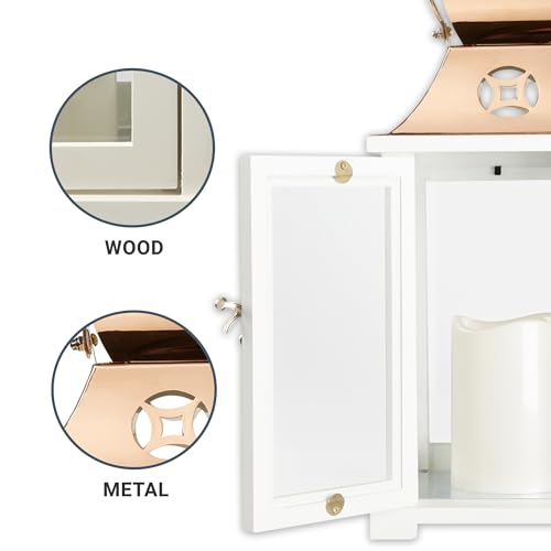 Let's Make Memories Personalized Memorial Lantern - Sympathy - Condolences - LED Candle - Automatic Timer - Wood/Stainless Steel - Copper Finish - A Light Remains - style: A Light Remains