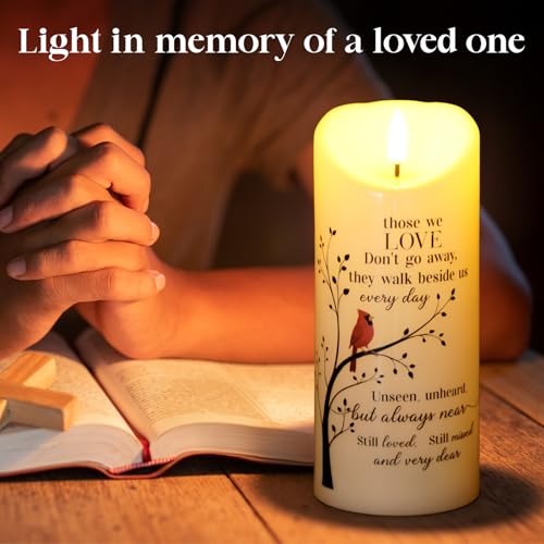 LED Flameless Memorial Candle with Remote, Sympathy Gift for Loss of Loved