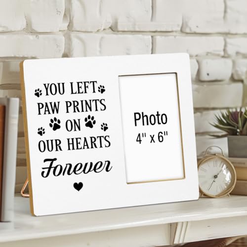 Pet Memorial Gift Photo Frame, Dog Memorial Gifts for Loss of Dog, Sympathy Gifts for Dogs, Cat Pet Bereavement Remembrance Gift Wooden Picture Frames, Photo 4 x 6 Inches