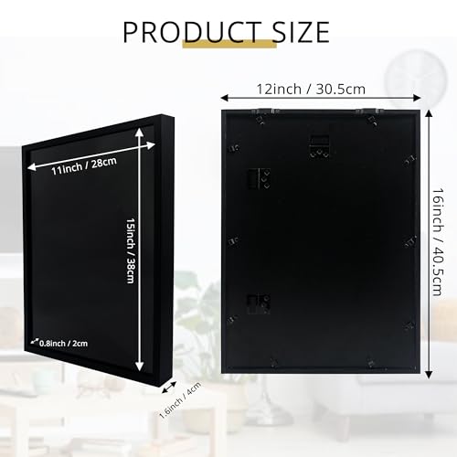 GMFrames 12x16 Enamel Pin Display Case, Pin Collection Display Frame with Real Glass, Shadow Box for Wall and Tabletop, Pin Holder Black - color: Black, size: 12x16