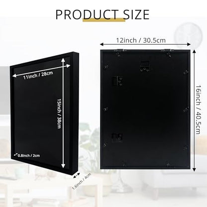 GMFrames 12x16 Enamel Pin Display Case, Pin Collection Display Frame with Real Glass, Shadow Box for Wall and Tabletop, Pin Holder Black - color: Black, size: 12x16