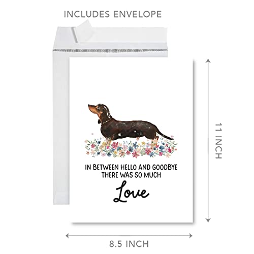 Andaz Press Jumbo Pet Sympathy Card with Envelope, Sorry For Your Loss Card, Dachshund, Loss Of Pets, Dog Grief Bereavement Card with Big Blank Space to Send to Friends, Family, 8.5" x 11", 1-Pack - color: Dachshund