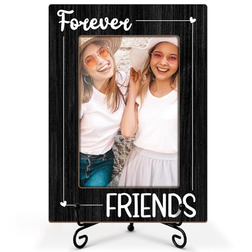 Utaqer Friendship Picture Frame, Friend Forever, Picture Gifts For Women Bestie Friend, Wooden Picture Frame For Birthday Thanksgiving Keepsake Holiday, 4X6 Photo Frame With Stand -22 - color: Friendship-2