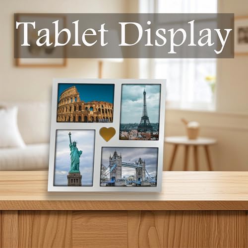 GENTLE DEER Collage Picture Frames, Photo Frame for Wall Hanging & Tablet Display (White, 5X7) - color: White, size: 5X7
