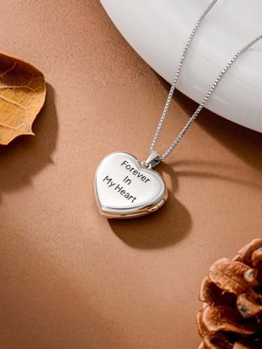 Poiuy Heart Locket Necklace for Women Photo Locket Necklace Gifts For Women | That Holds Pictures Locket Jewelry Anniversary Birthday Christmas Memento Gifts for Mom Daughter Women Girlfriend Sister - style: 01-mother family