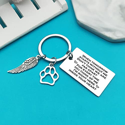 Xiahuyu Pet Memorial Gifts Keychain Pet Loss Gifts Loss of Dog or Cat Memorial Gift Remembrance Gift In Memory of Dog Cat Sympathy Keychain for Loss of Pet