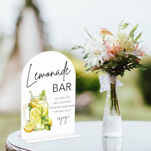 Lemonade Bar Sign for Wedding Baby Shower Reception Arch Acrylic Sign - color: Lemonade