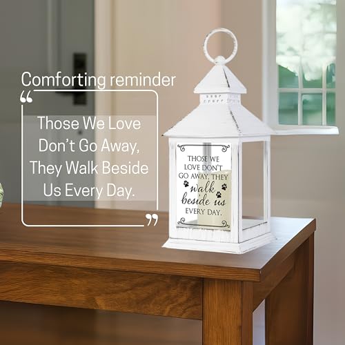 The Bridge Collection Paw Print Pet Memorial Flameless Lantern - Loss of Dog Sympathy Gift - Dog Memorial Gifts - Bereavement Gift for Loss of Pet