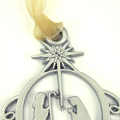 Abbey & CA Gift O Holy Night Nativity Ornament W/Crystals On Gold Ribbon - style: O Holy Night Nativity