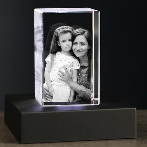 3D Crystal Photo, Personalized Gifts for Women,Wife,Mom,Him,Custom 3D Picture in Crystal,Customized Birthday,Anniversary, Valentine's Day,Memorial,Couple Gift - color: Rectangle, size: Medium