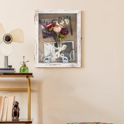 Small Wall Mounted Shadow Box Frame 8x10 with Real Glass,White - color: White, size: 8*10