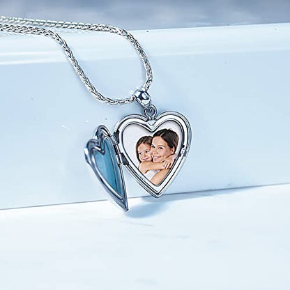 Sterling Silver Diamond Forever In My Heart Heart Photo Locket