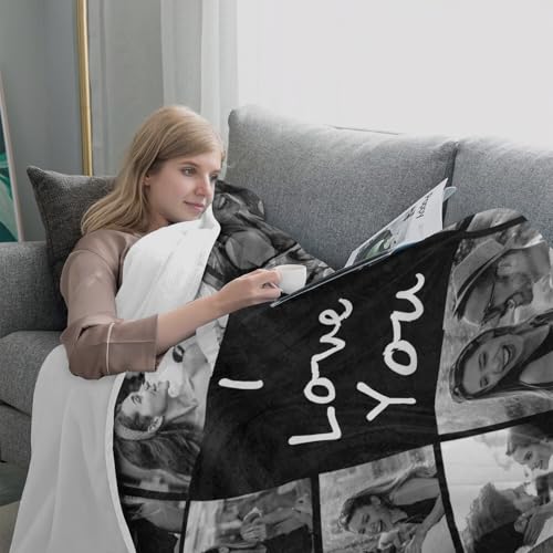 XINLING Custom Memorial Blanket with Pictures for Loss of Loved One Personalized Photo Blanket Customized Sympathy Gifts in Memory of Mom Dad Grandma Grandpa(10 Photos) - color: 10 Photos