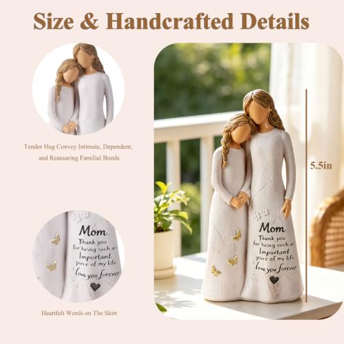 Birthday Gift for Mom from Daughter, 5.5" Sentimental Gifts for Mom | Mother Daughter Embrace Hand-Painted Resin Figurine Moms Gift Ideas for Mothers Day, Birthday, Valentines Day, Christmas - style: Motherhood