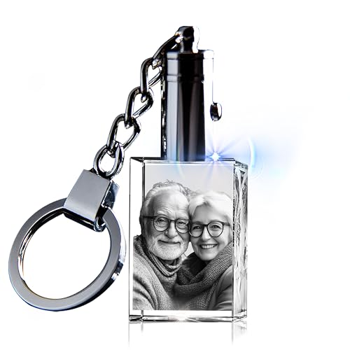 Monume 2D Crystal Photo Keychain – Personalized Laser Engraved Keepsake | Custom Crystal Photo – Personalized Keychain Keepsake – Custom Keychain with Picture for Anniversary, Birthday & More - style: Rectangle