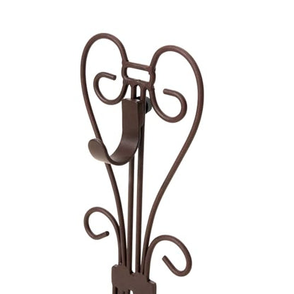 Fireplace Mantel Wreath Hanger, Adjustable Height Christmas Wreath Stand | Elegant Telescoping Artificial Wreath Hook, Padded, Durable Cast Iron