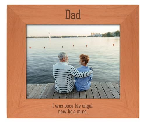 ThisWear Bereavement Dad Once Angel Now Mine Wood Frame - Landscape 8x10 - size: 8x10 Photo - Landscape