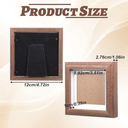 3.5x3.5 Shadow Box Picture Frame, Small Shadow Box Solid Wood Picture Frame ShadowBox Display Case Pictures Frames Hang Memory Boxes Sports Memorabilia, Awards, Medals, Wedding, Tickets and Photos
