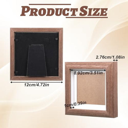 3.5x3.5 Shadow Box Picture Frame, Small Shadow Box Solid Wood Picture Frame ShadowBox Display Case Pictures Frames Hang Memory Boxes Sports Memorabilia, Awards, Medals, Wedding, Tickets and Photos