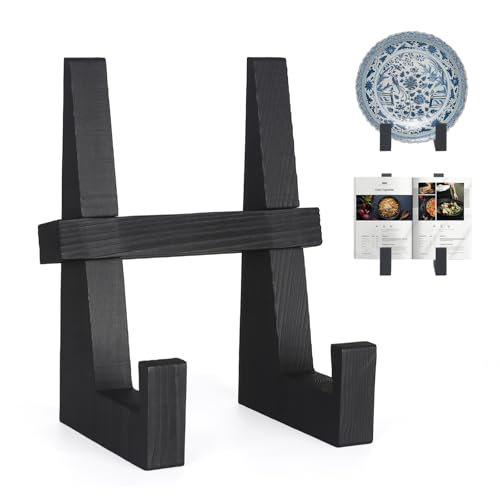DEBETOOL 8.8 Inch Wooden Plate Stand, Solid Wood Tabletop Picture Holder