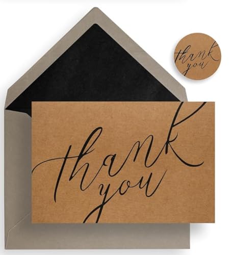 Thank You Cards with Envelopes & Stickers – 40 Blank 4x6 Note Cards Bulk Set for Small Business, Wedding, Baby Shower, Graduation, Funeral, Bridal Shower - color: Gray, size: 40 Set