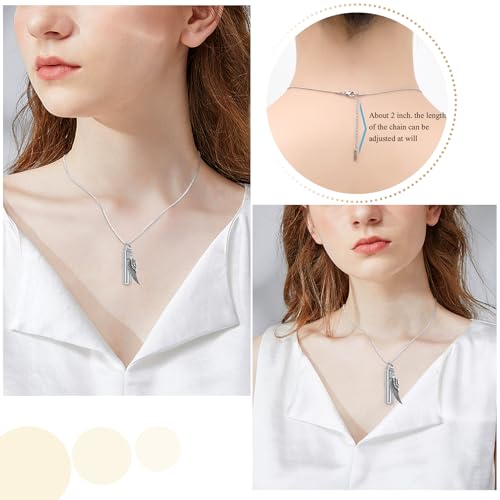 Oinsi Car Charm & Cylinder Urn Necklace for Ashes Stainless Steel Tube Cremation Urn Jewelry Necklace for Ashes Memorial Keepsake Gifts - color: Style-B