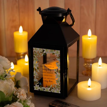 Memorial Lantern - Bereavement Sympathy Gifts for Loss of Loved One - Mother, Father, Grandpa, Grandma Remembrance Gift - color: Those We Love Black