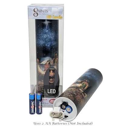 The Nativity, LED Flameless Devotional Prayer Candle
