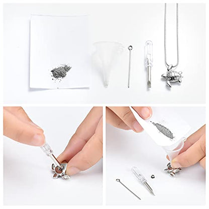 Imrsanl Sea Turtle Cremation Jewelry for Ashes Urn Necklace of Loved One - color: Silver