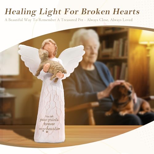 BEARAE Dog Memorial Gifts for Loss of Dog, Pet Loss Sympathy Gift, Pet Remembrance Bereavement Figurine Gifts - Brown Puppy