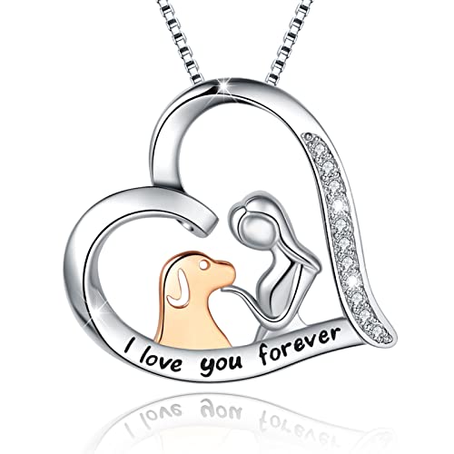 Sterling Silver Cat Necklace Jewelry Memorial Gifts for Cat Lovers | Cat Pendant Necklace ，Cute Dainty Animal Remembrance Jewelry Birthday Gifts for Cat Mom Her Women - style: women and dog necklace 2