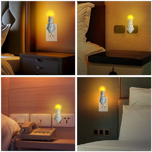 LowBlueLights Amber Night Light Plug in, 120V E12 Blue Light Free Bulb | 120V plug-in amber night light, blue light free, dim 0.5W E12 bulb for bedroom, nursery, bathroom, hallway