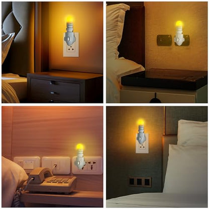 LowBlueLights Amber Night Light Plug in, 120V E12 Blue Light Free Bulb | 120V plug-in amber night light, blue light free, dim 0.5W E12 bulb for bedroom, nursery, bathroom, hallway